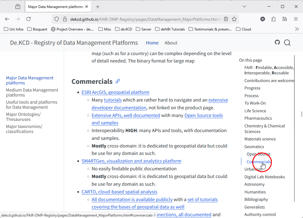 Selecting in the right menu then in the submenu