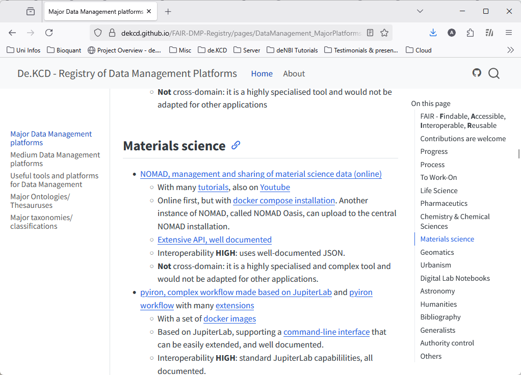 Selecting in the right menu